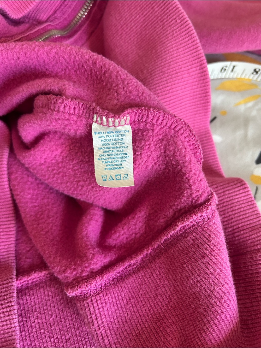 LFL 1982 Pink Cropped Zip Front Hoodie Size Medium - Picture 4 of 4